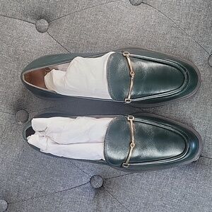 Franco Sarto 8.5 Eda Green Leather Loafer